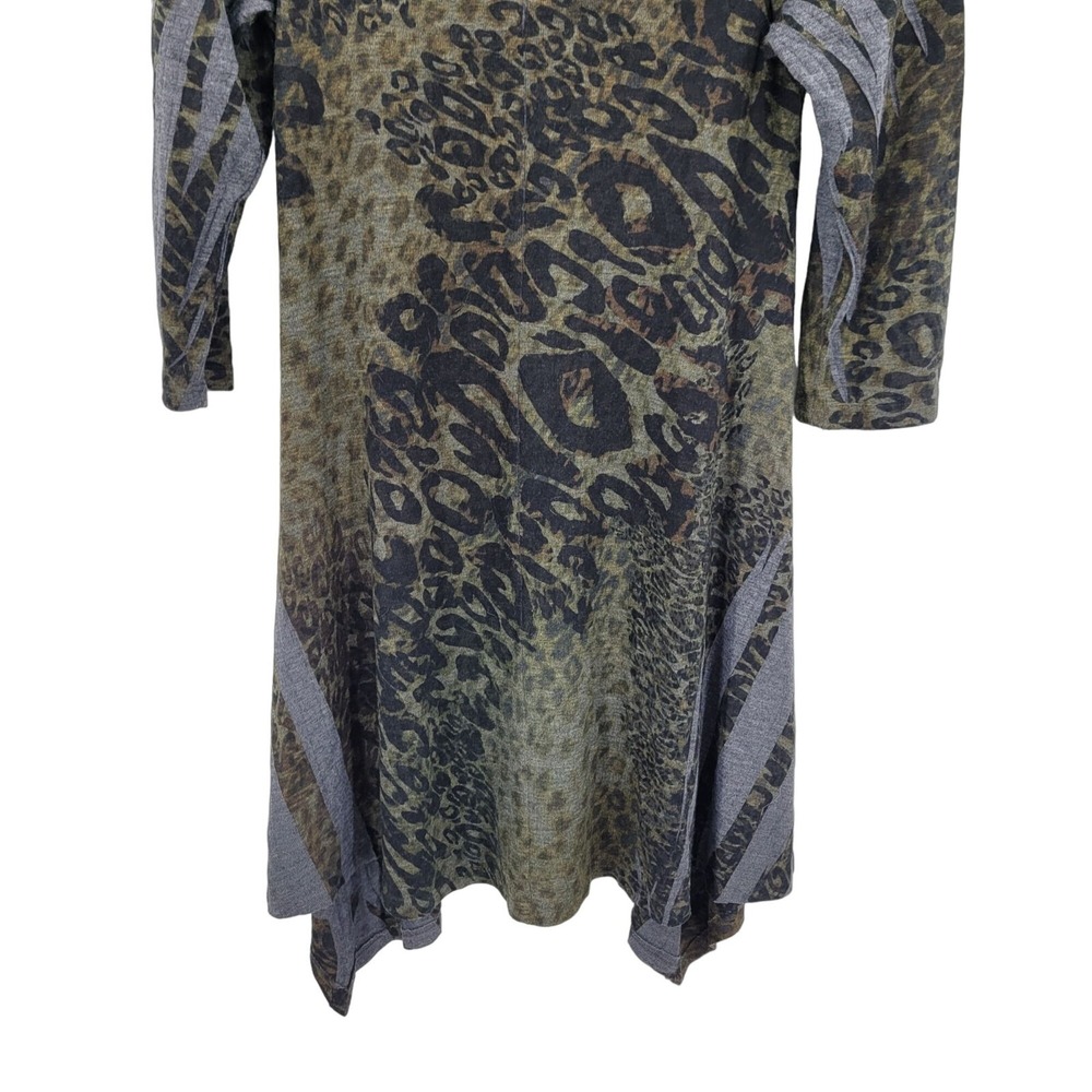 Vtg 90s Gothic Grunge Animal Print Asymmetrical Tunic Sweater Dress Sz S Knit - Picture 8 of 9